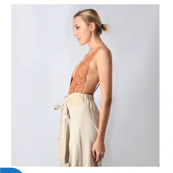 HAH Comin' in HAHT Lace Bodysuit in Brown Sugar - Picture 3 of 10